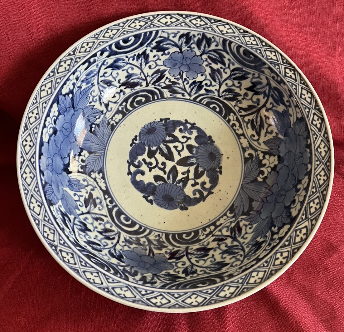 Arita Fuki Choshun Large Bowl 19th Century Edo Period Antique