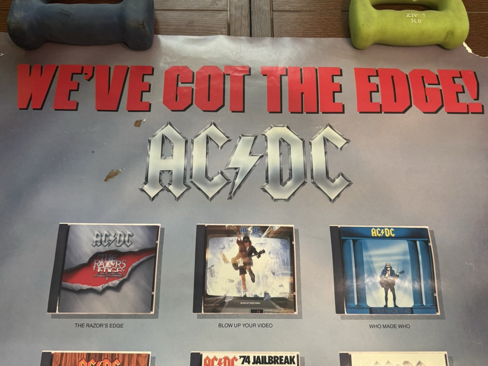 1990 VINTAGE Dual-Sided AC/DC Promo Poster “The Razors Edge” – SHIPS4FREE2US!