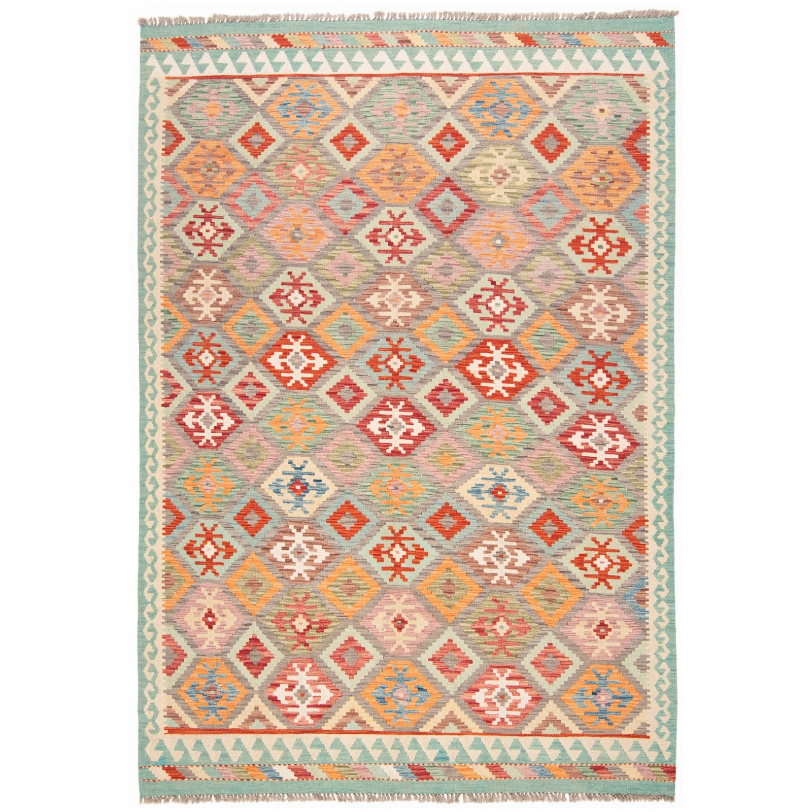 Kelim Afghan 292X202 Cm Handwoven Oriental Carpet Rug Wool Gray