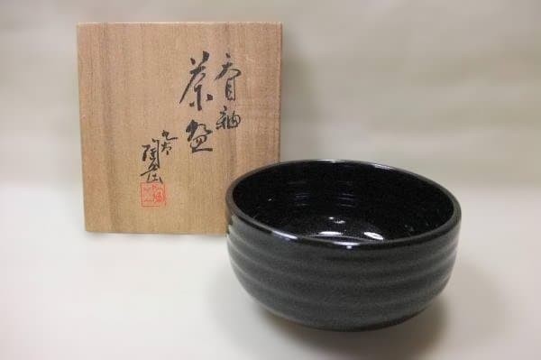 Kutani Ware Matcha Tea Bowl Chawan 4.9in Wood Box