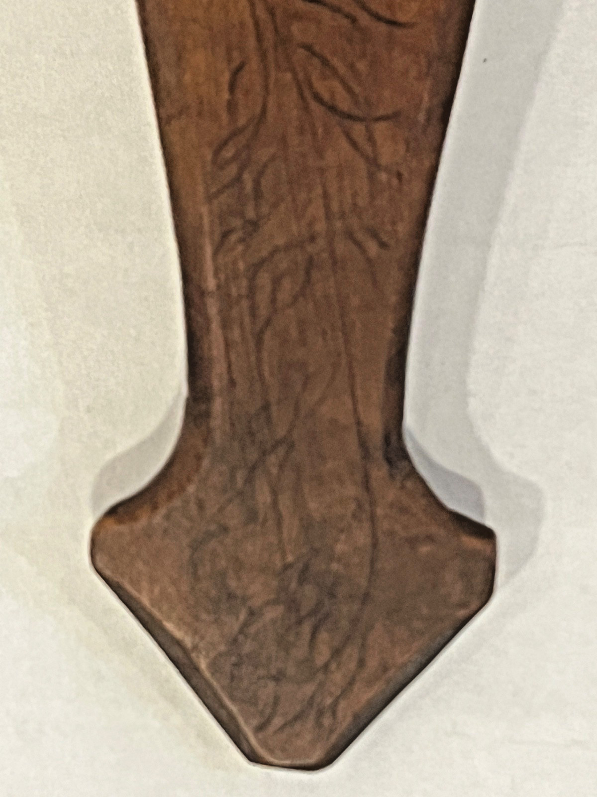 Norwegian Large SPOON Scratch Carving STUNNING DESIGN 9 in Antique