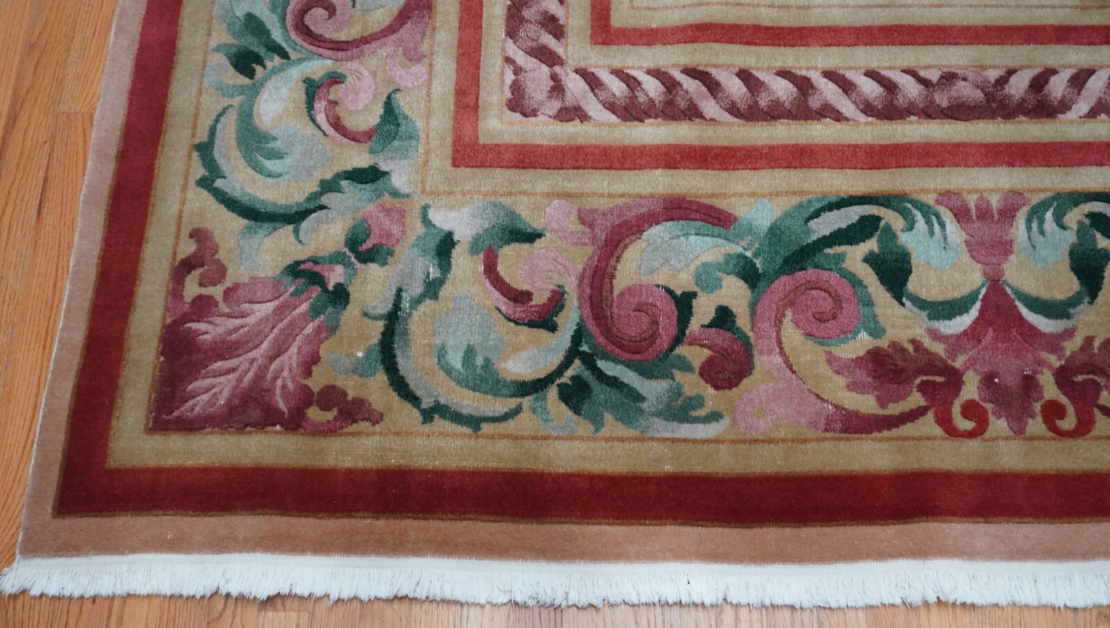 Chinese Tibetan Savonnerie Style hand knotted Wool Oriental Rug 7’8″ x 10′
