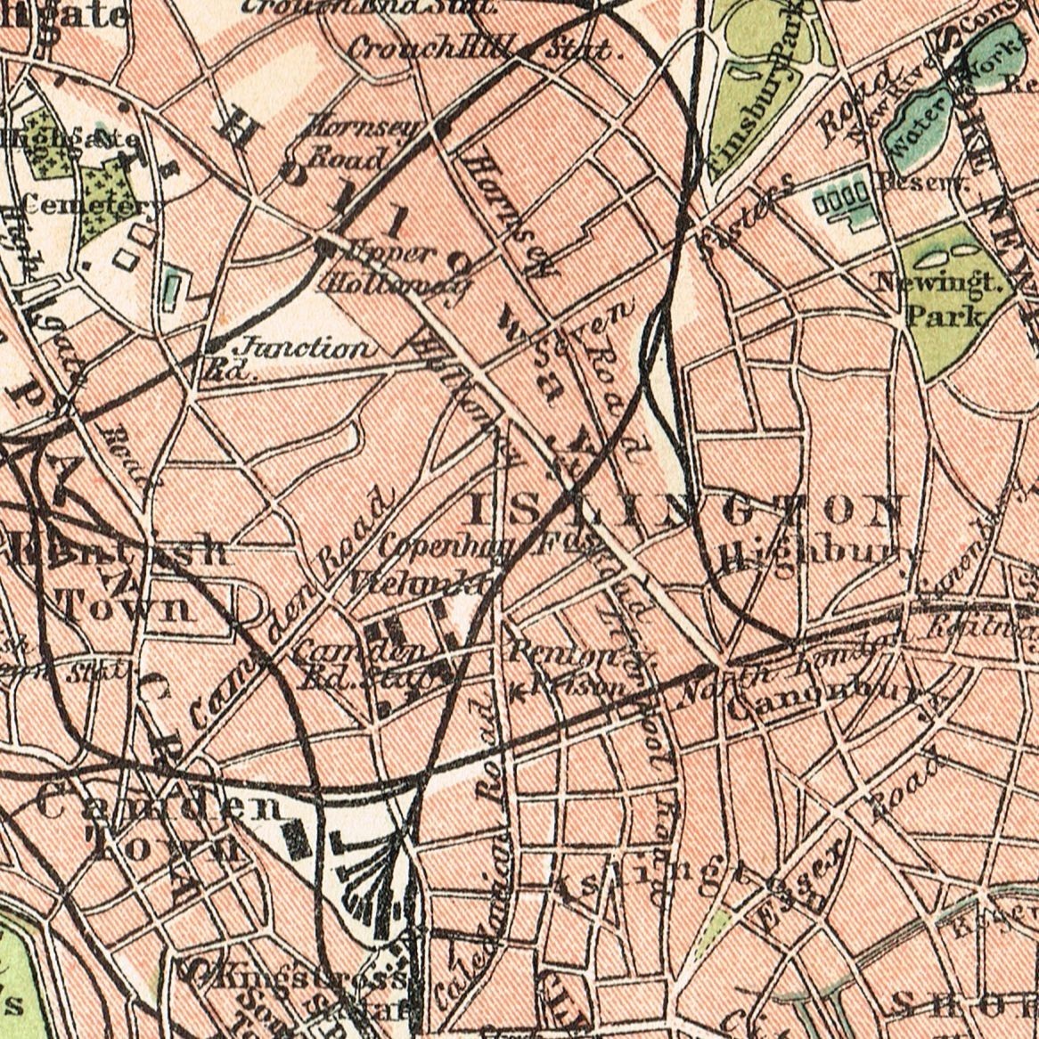 LONDON dated 1897 map ENGLAND ORIGINAL UNITED KINGDOM map