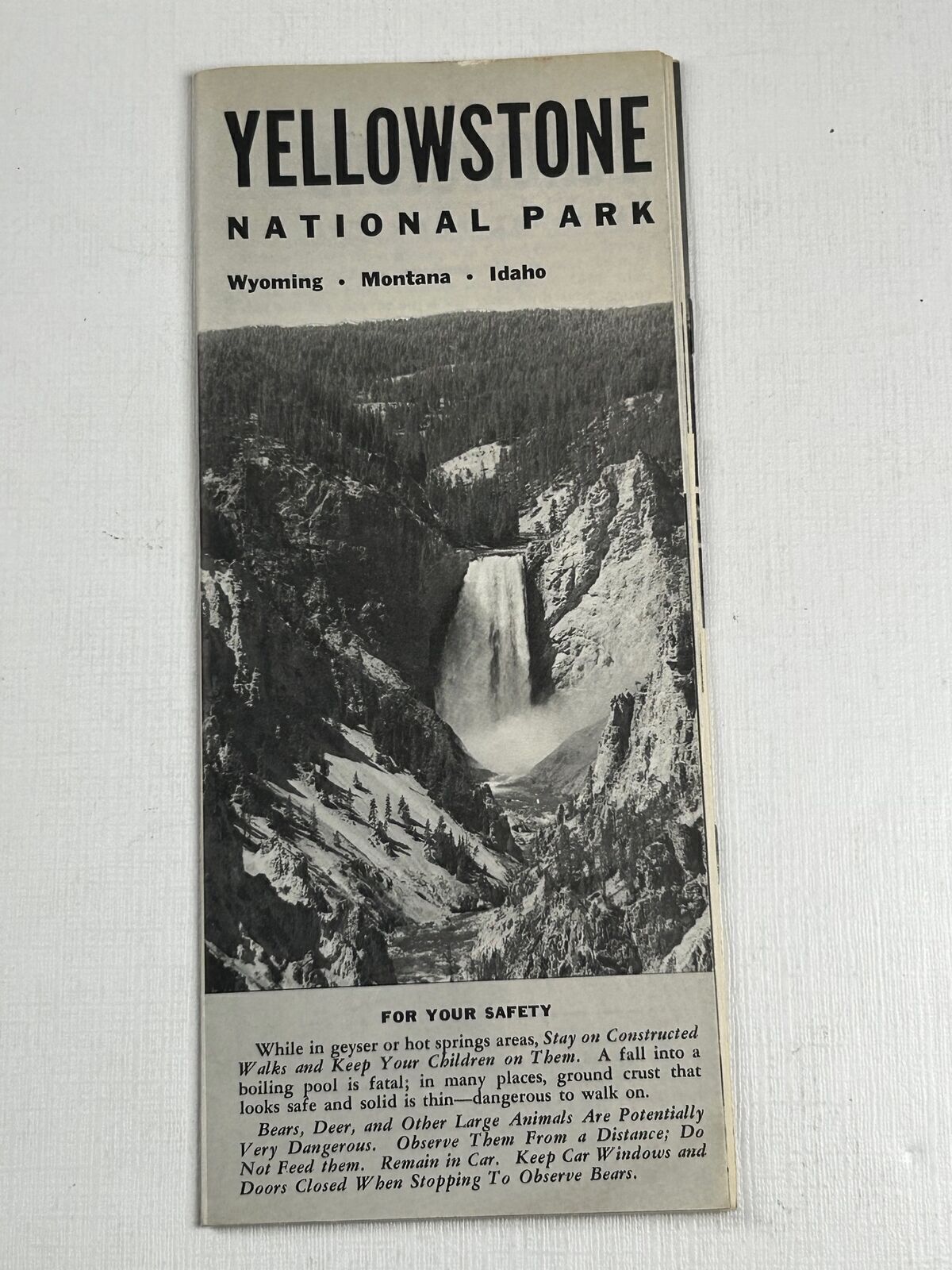 Yellowstone National Park Wyoming Montana Idaho Vintage Travel Brochure 1959