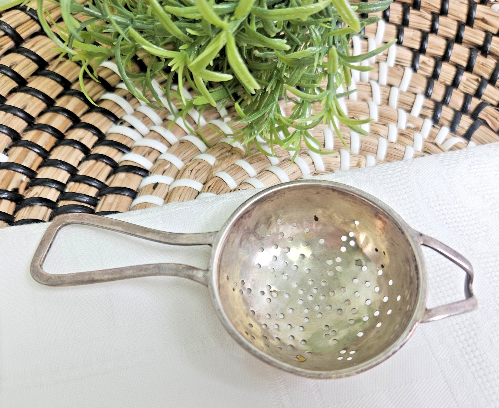 Vintage Sterling Silver 925 Birmingham 1858 Tea Strainer English England
