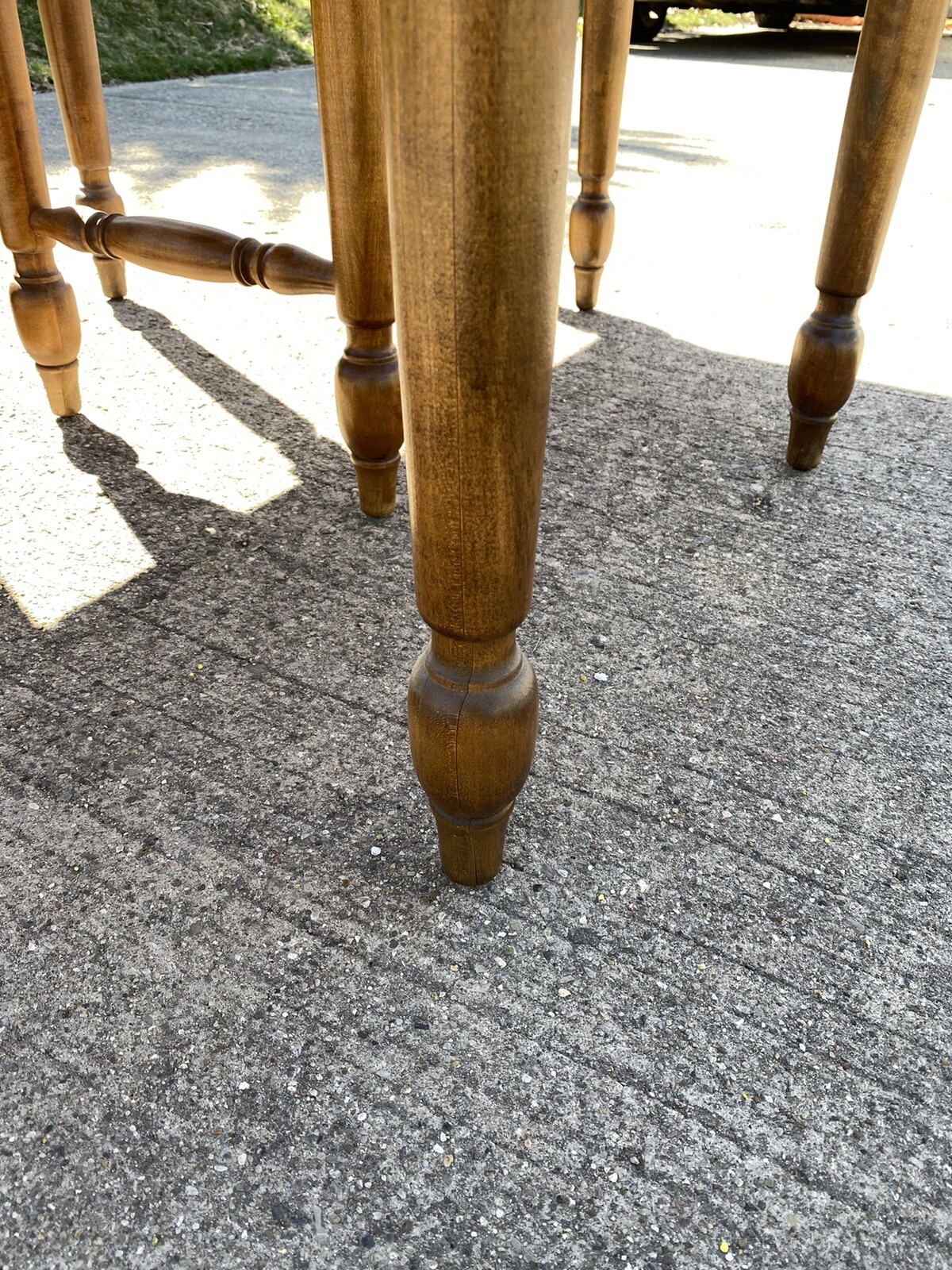 Antique Drop Leaf Gate 8 Leg Table Turned Legs Farmhouse Primitive Ash? Chestnut