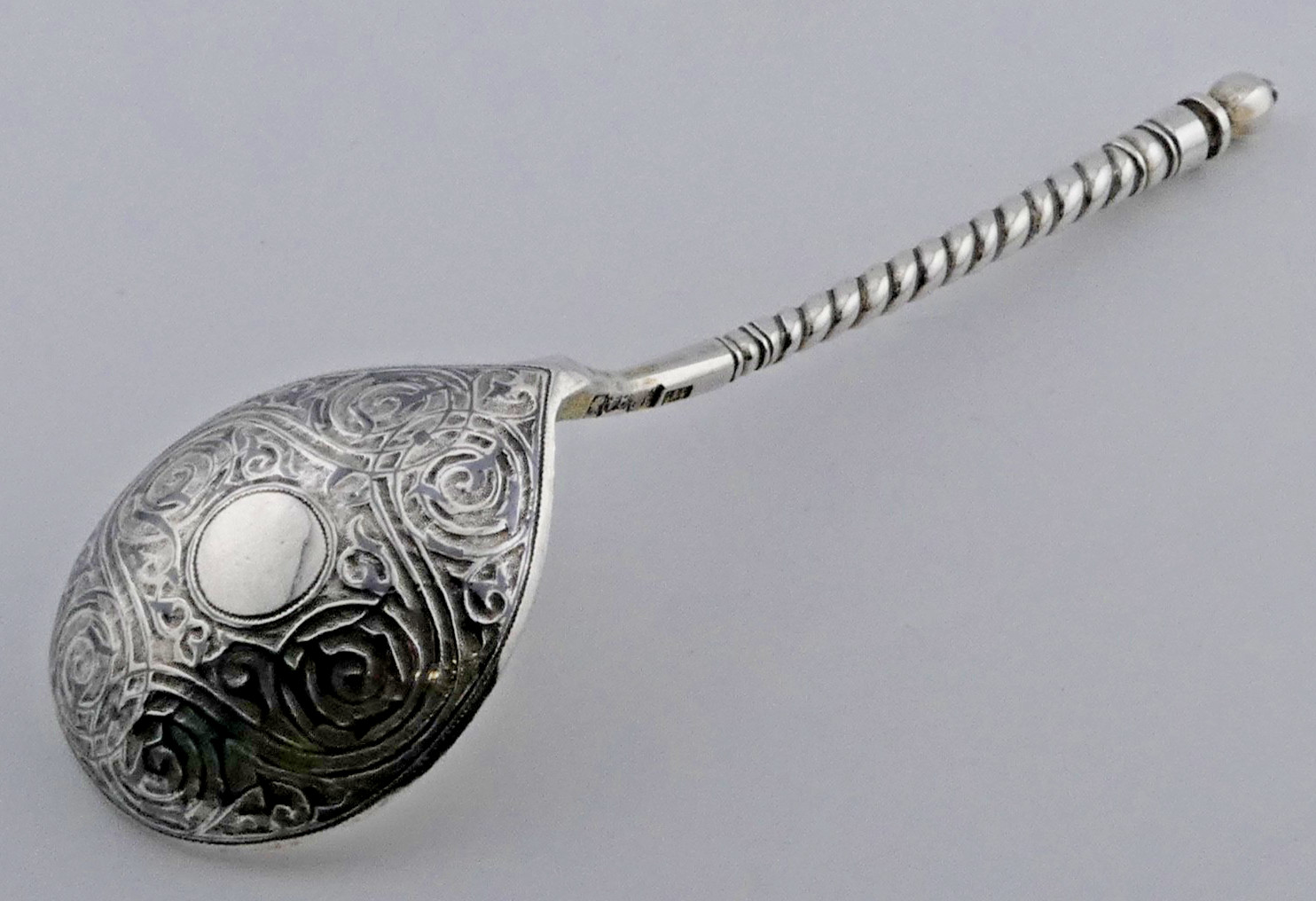 ANTIQUE RUSSIAN SOLID SILVER NIELLO SPOON FULLY MARKED Moscow 1800s