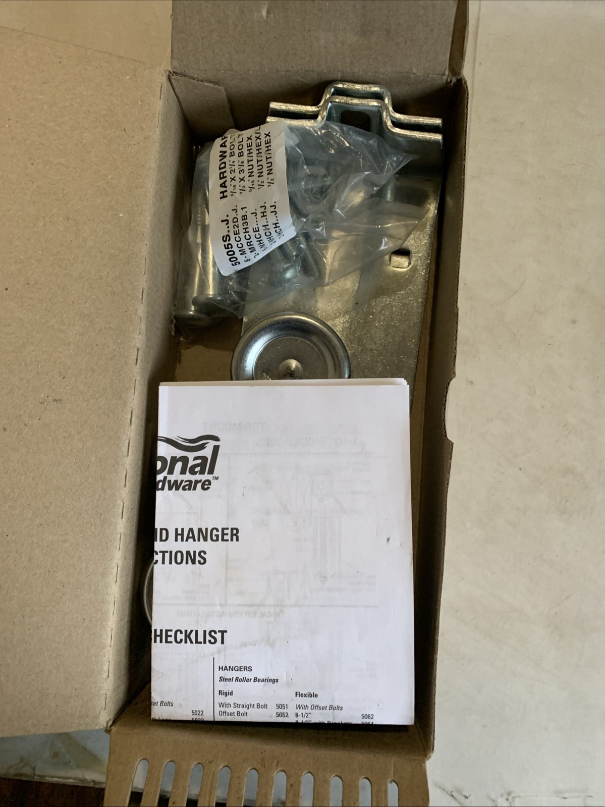 National Hardware N112-102 5005 Box Rail Hangers Zinc Plated 2 Piece Barn Door