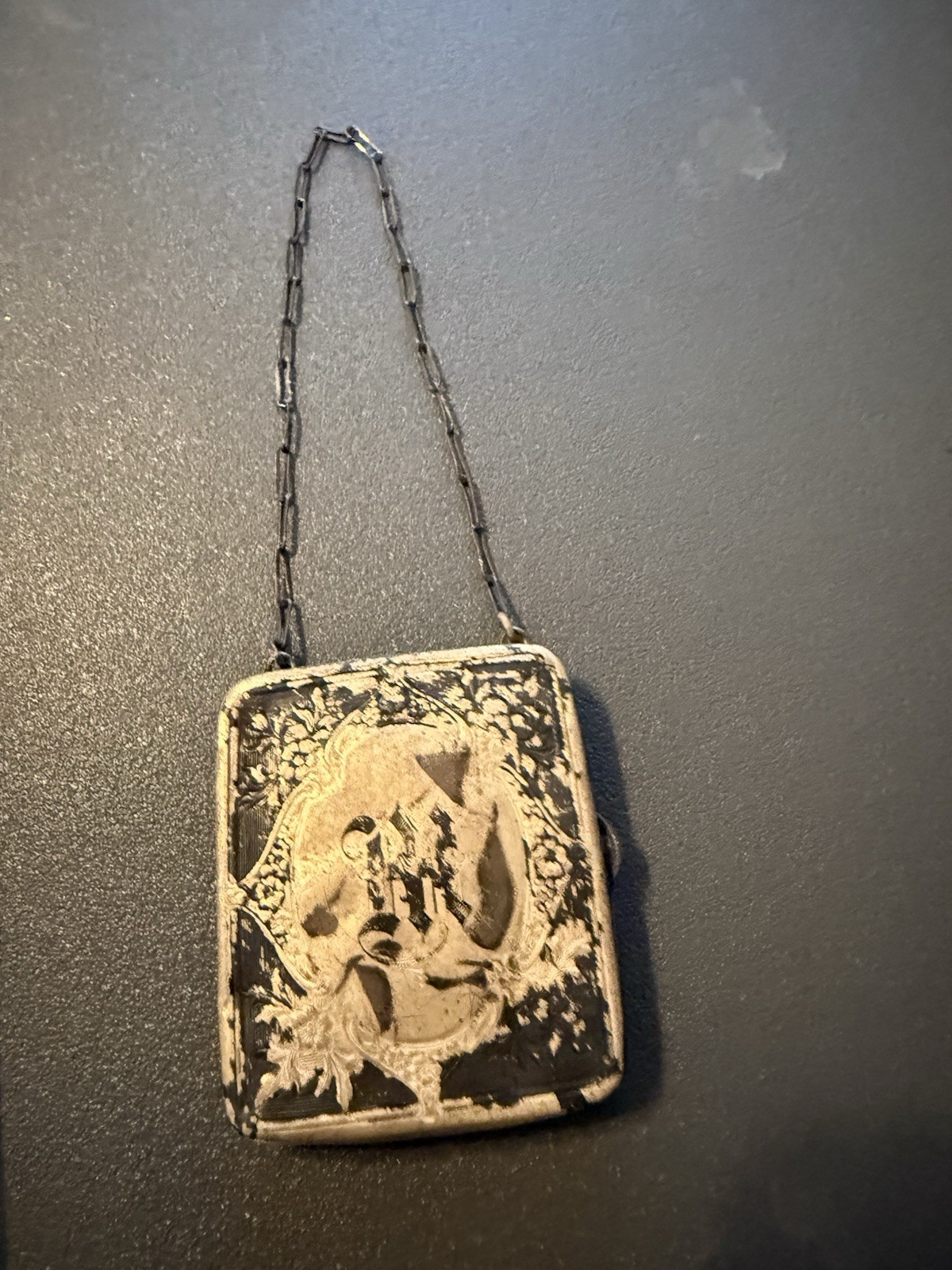 Antique Sterling Silver Dance Purse – Monogrammed -or Card Holder? Yes Marked