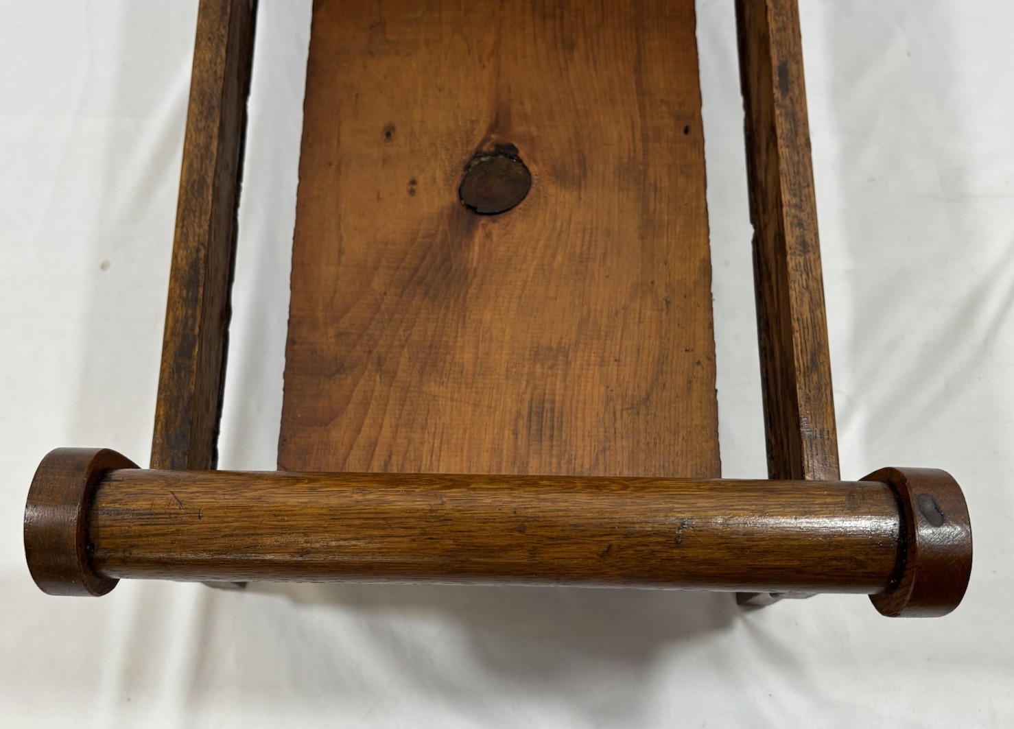 Antique Solid Quartersawn Oak Sleigh Doll Bed 15″x22.25″13.5″ Plant Stand