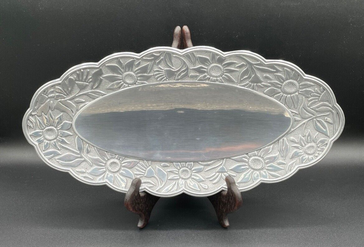 SUNFLOWER Gorham bread serving tray 1831 Metalware 14.5 “
