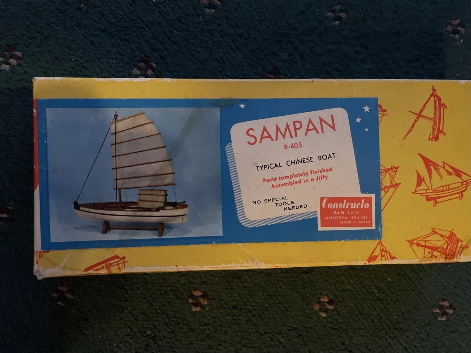 VINTAGE NEW CONSTRUCTO SAMPAN R-405 TYPICAL CHINESE BOAT MADE IN SPAIN