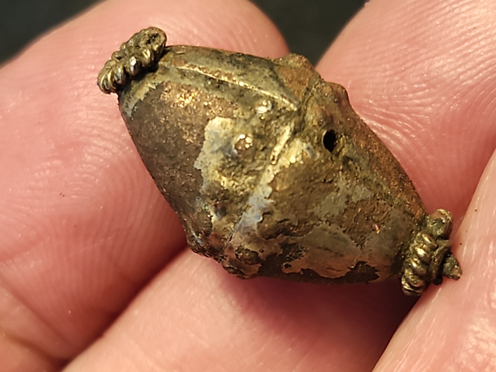 Roman/Byzantine 5th Century AD silvered earring. Please read description. LA149t