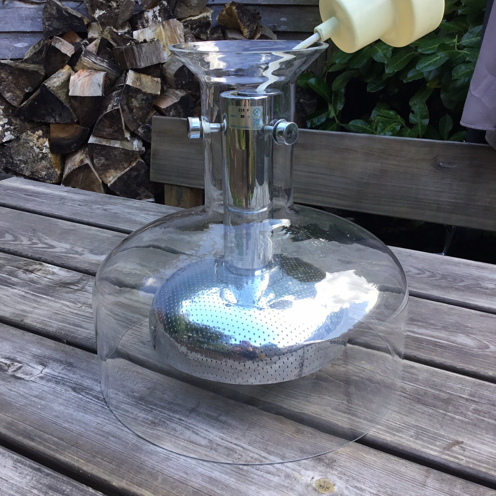 Anders Pehrson Crystal Ceiling Lamp For Atelje Lyktan Ahus Sweden Glass & Chrome