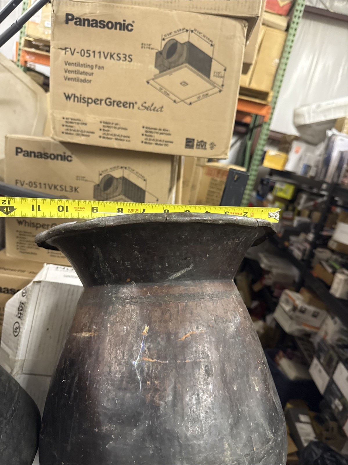 Vintage Antique Solid Copper Cuspidor Spitoon 12” Lot Of 2