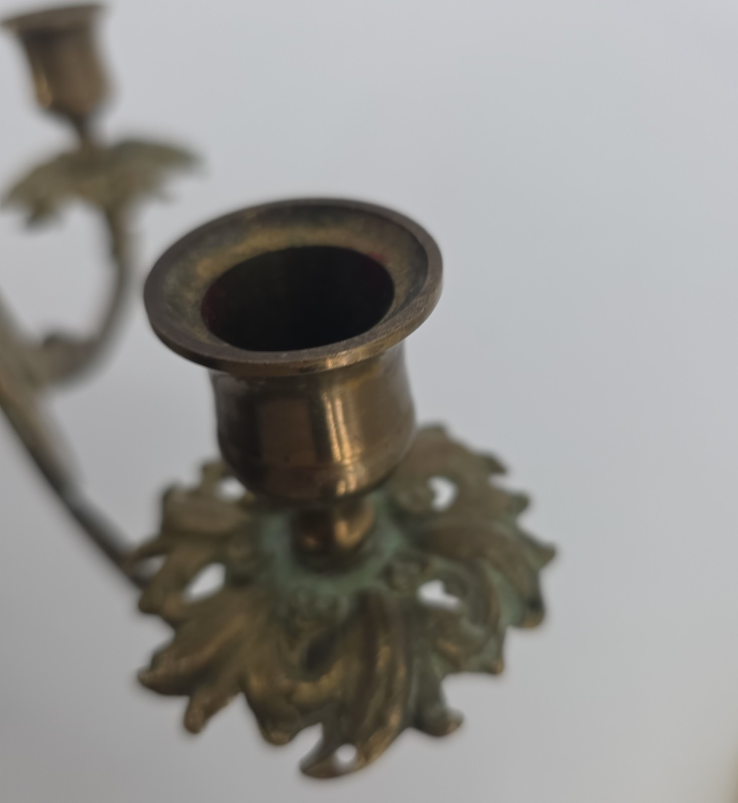 Antique Victorian Solid Brass Frame 19″ Mirror Beveled Glass Wall Candle Sconce