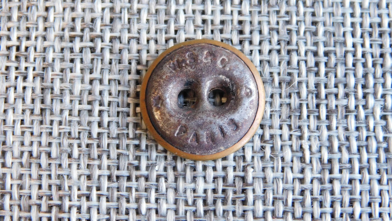 Antique Vtg Uniform Work Button Stonwell & Young Bck Mrkd Aprx: 5/8″ #229-B