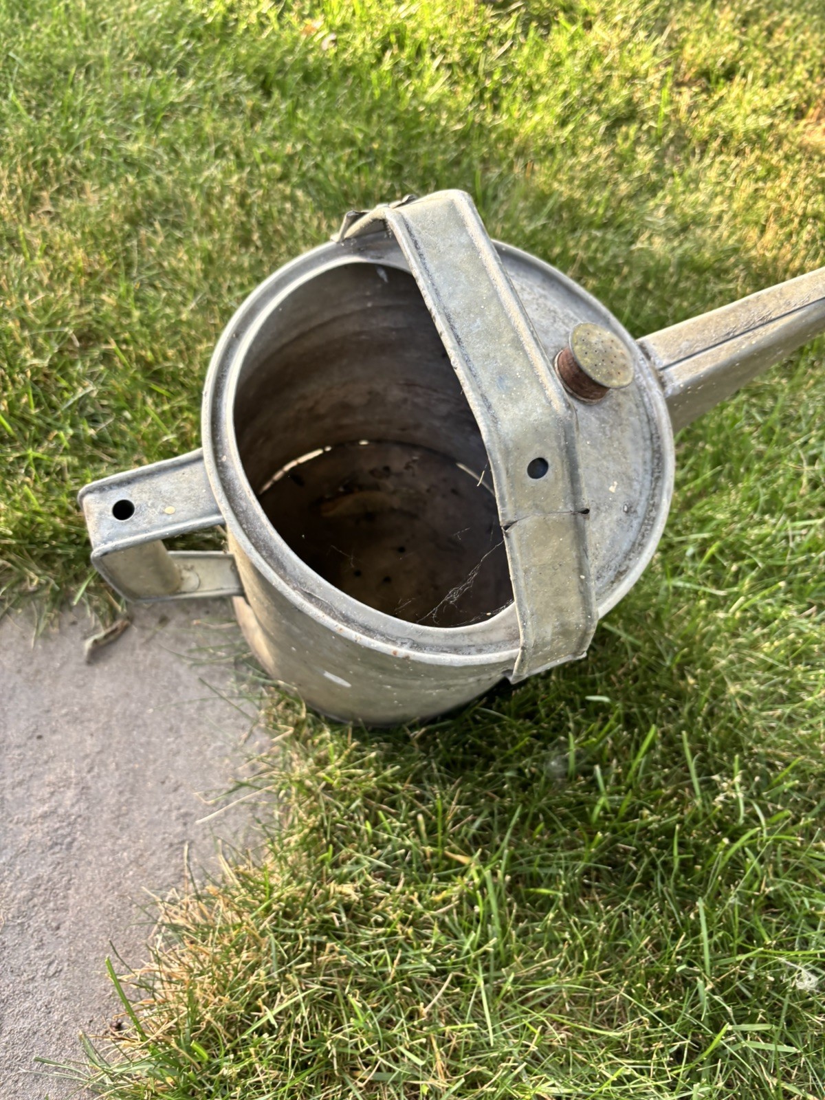 Vtg Watering Can Galvanized Sprinkler Head Flower Pot Rustic Farmhouse