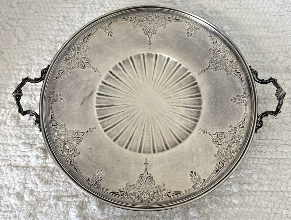 Silver plated Italian Renaissance Platter Meriden S.p.co Intl 10″ Vintage