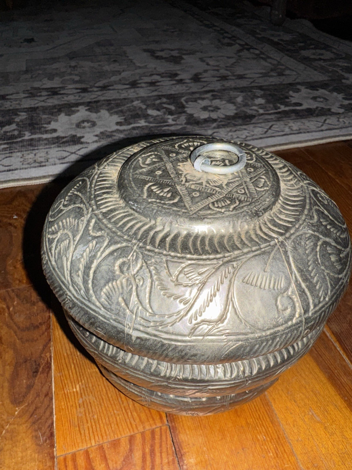 Antique Intricate Tibetan Silver Hammerwork Ritual & Spiritual Offering Bowl