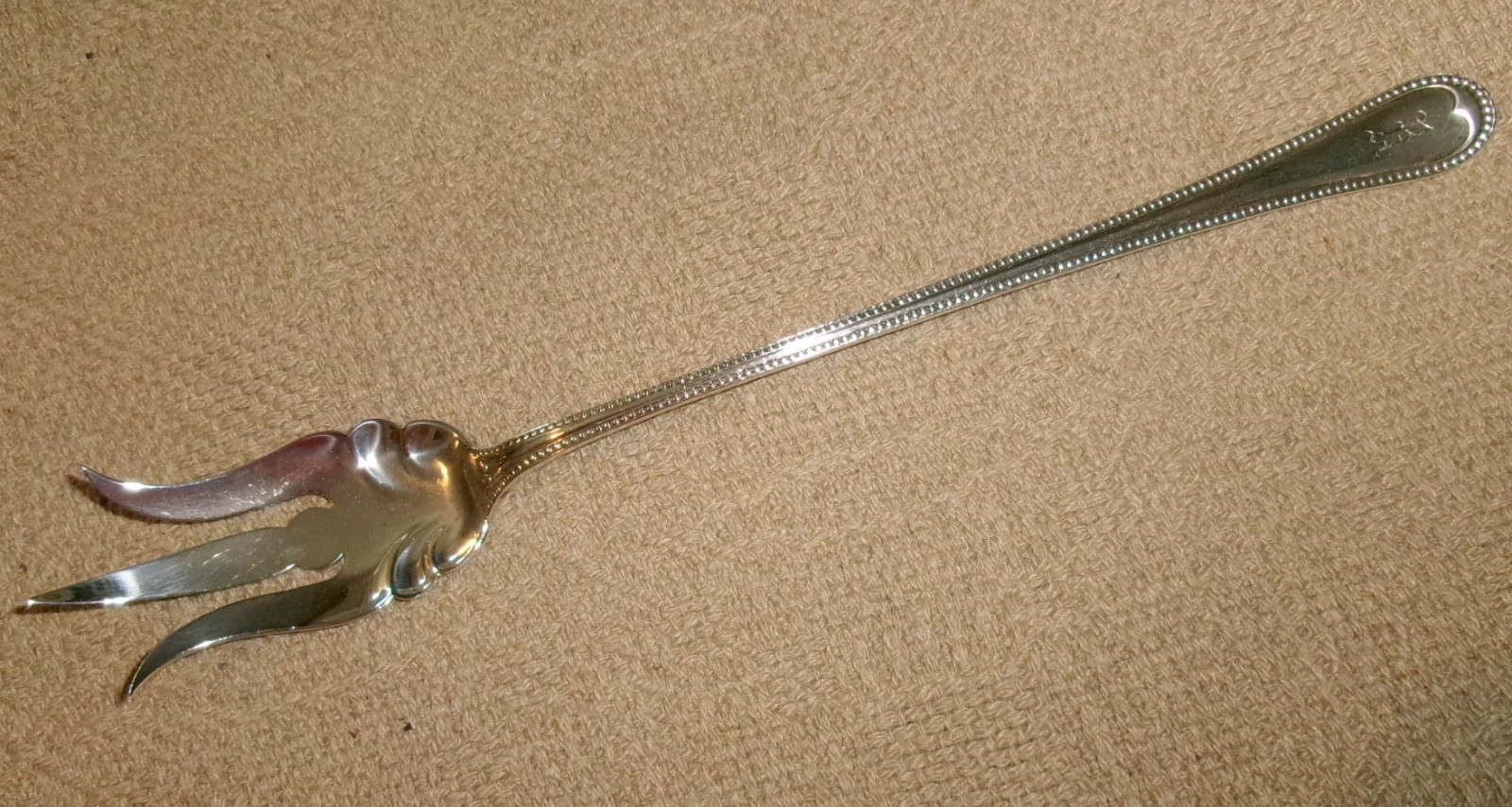 Antique Alvin Sterling Silver Large “Virginia” Serving Fork w/ Monogram 43.4 gr.