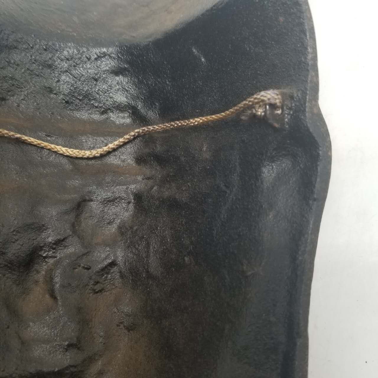 Vintage Japanese Iron Head of Kannon Guan Yin with Hanging Cord