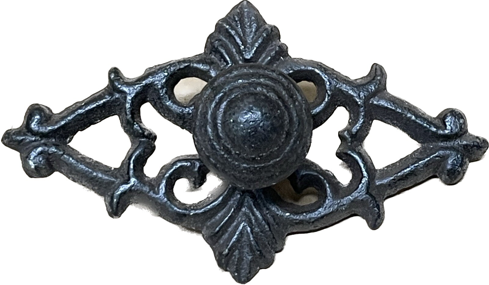 Vintage Cast Iron Ornate Drawer Cabinet Pull Farmhouse Antique Kitchen Heavy