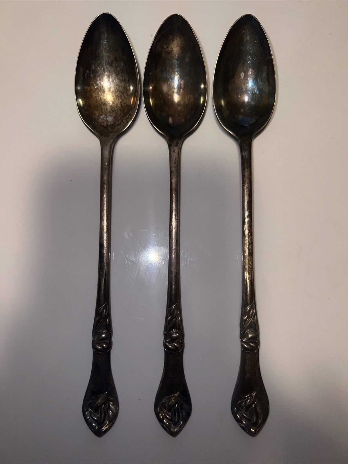 Stratford Silver Co. AXI Silver Plate Lilly Coffee Tea Spoons Set Of 3