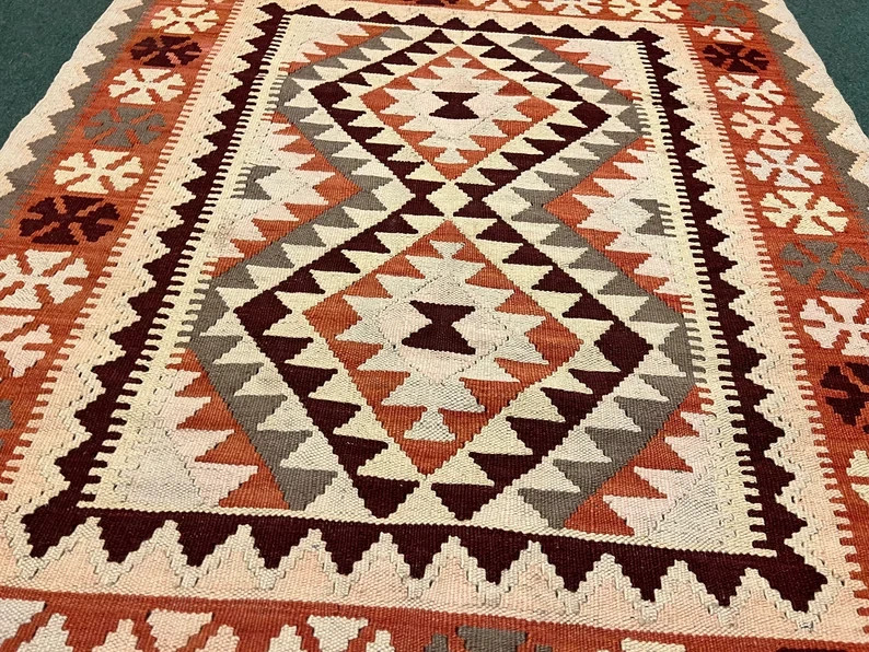 Stunning Afghan Flat Kilim Fine Weave Natural Vegetable Dye Chobi Kilim