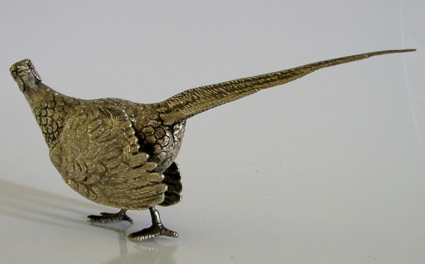 HEAVY 200g STERLING SILVER PHEASANT BIRD FIGURE 1998 HUNTING SHOOTING ANIMAL