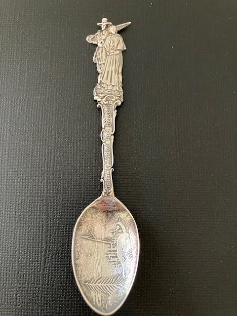 John Alden & Pricilla – Plymouth Massachusetts Souvenir Spoon – Sterling Silver