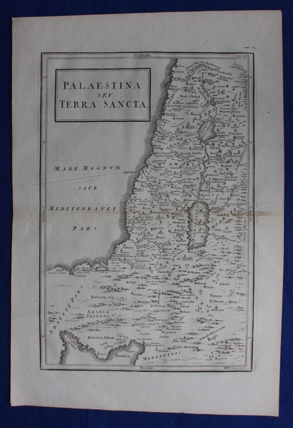 Original antique map HOLY LAND, ‘PALAESTINA SEV TERRA SANCTA’, Cellarius, 1799