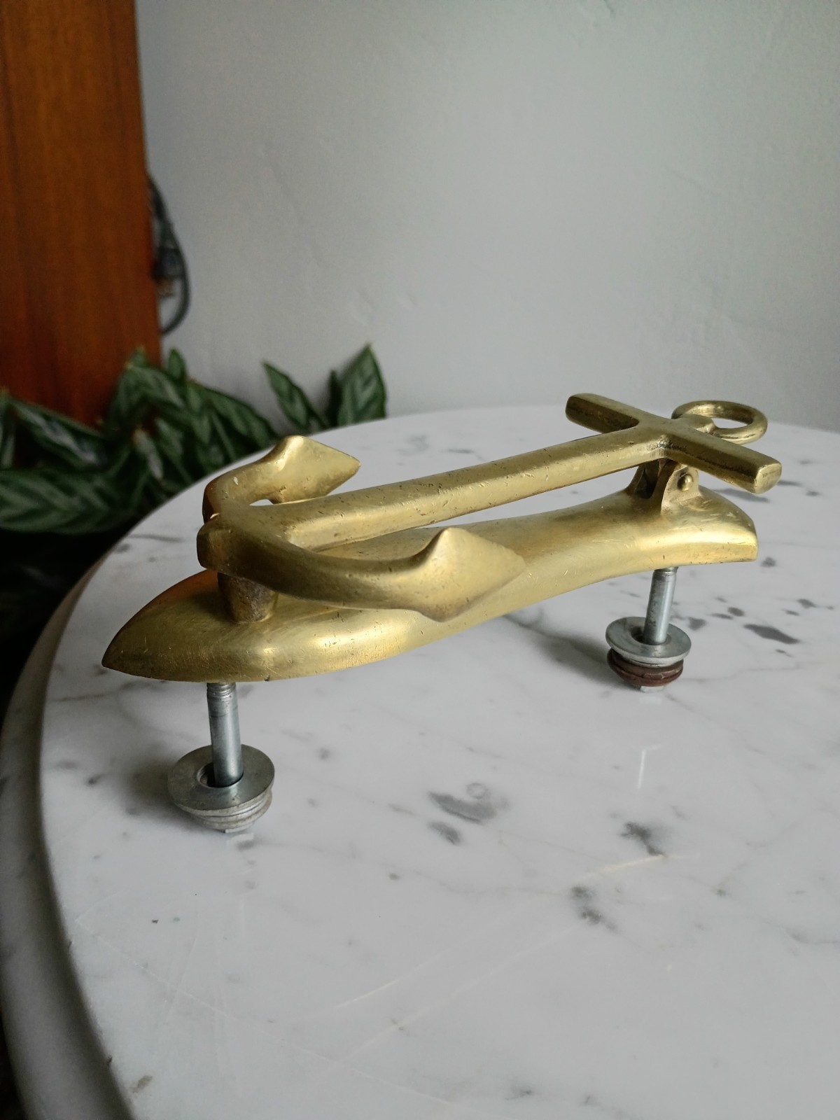 Vtg SOLID BRASS Nautical Anchor VIRGINIA METALCRAFTERS Door Knocker