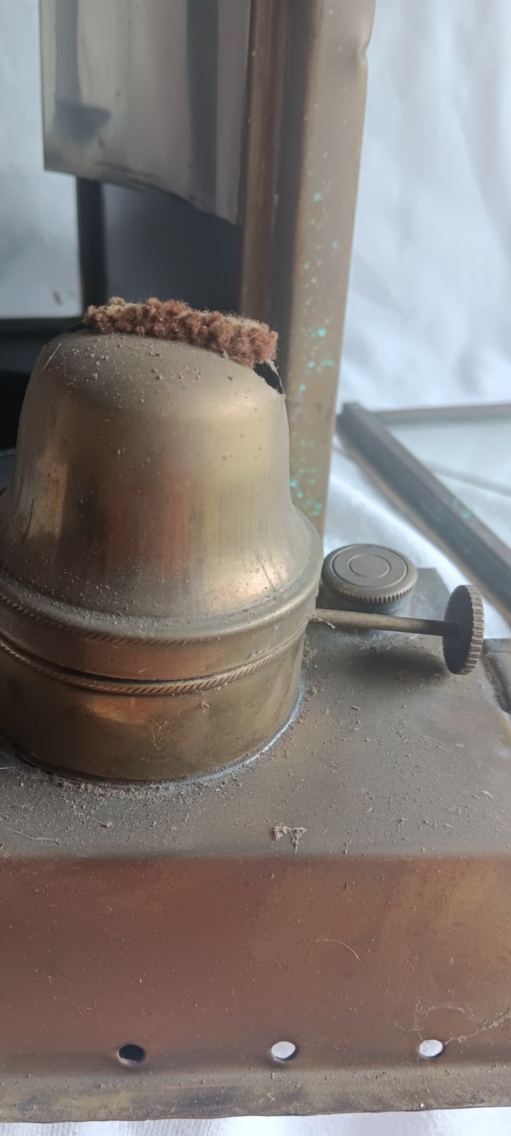 Antique Brass Ship Lantern with original Beveled glass Working 20″