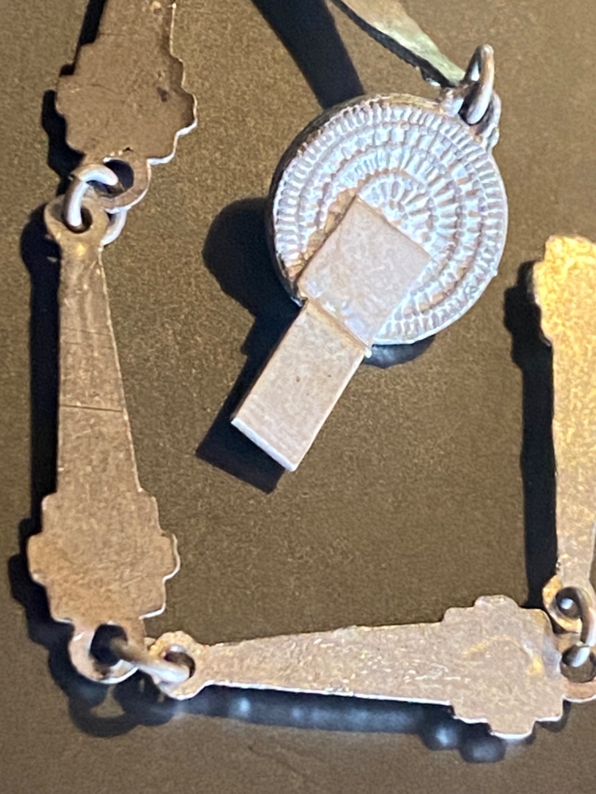 VTG Art Deco Bracelet/Necklace Part Silver-Tone Seattle Space Needle Tower Shape