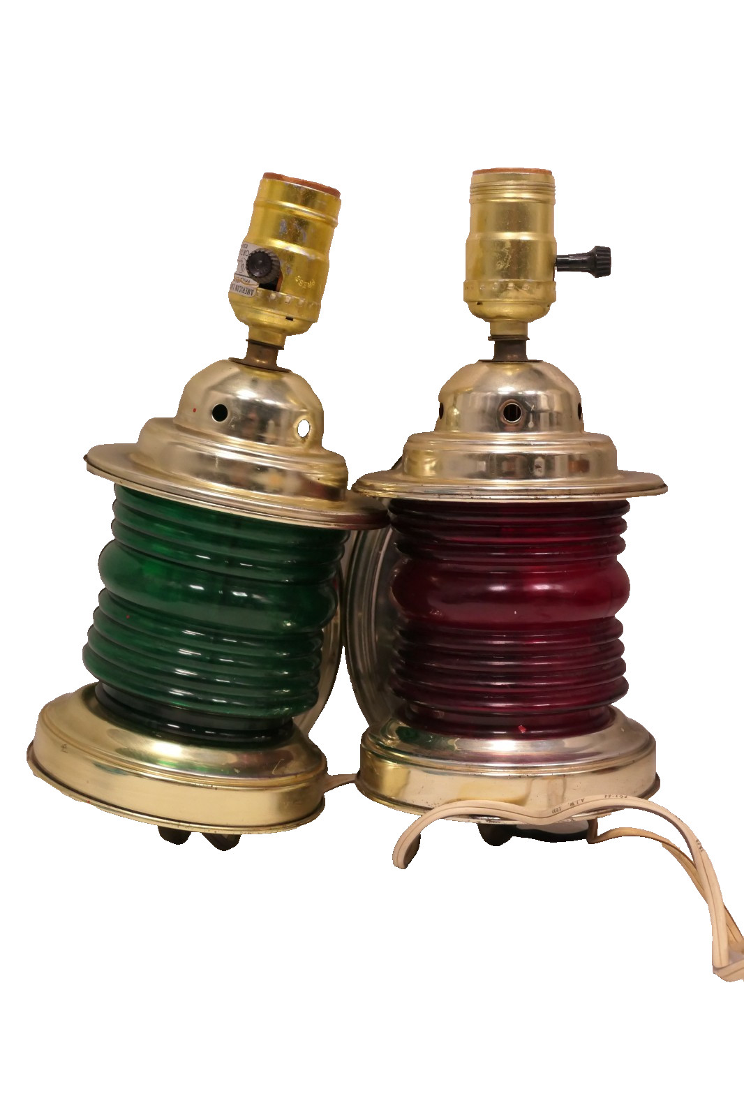 Nautical Brass Lantern Electric Red/Green Lamp Decorative Wall sconce