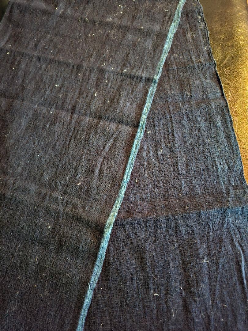 Indigo Dye Fabric Scrap 32.5×138 cm Vintage Handmade Material Soft Old