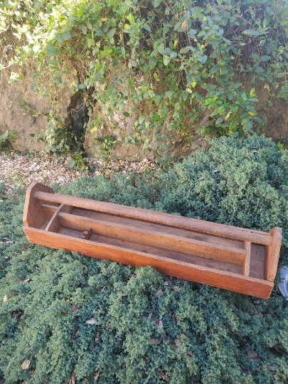 Vintage hand made tool caddy, farmhouse, primitive, rustic, home decor, wooden