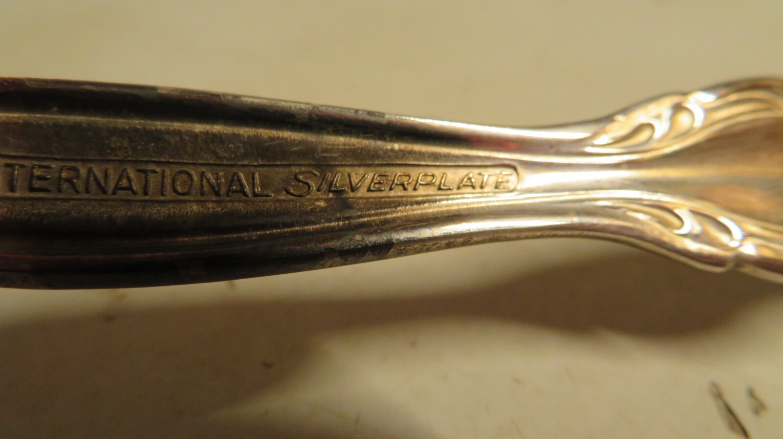 INTERNATIONAL Interlude Silverplate 1971 Solid Shell Casserole Spoon Serving Lg