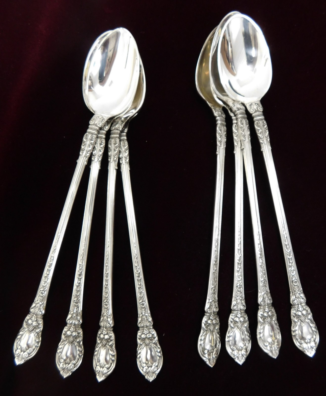 (8) Lunt Charles II Sterling Silver Iced Tea Spoons – J1031