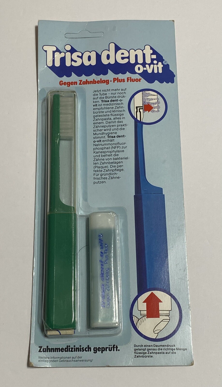 Old Toothbrush IN Boxed Retro Vintage Iconic Collector Trisa Dent-o-Vit