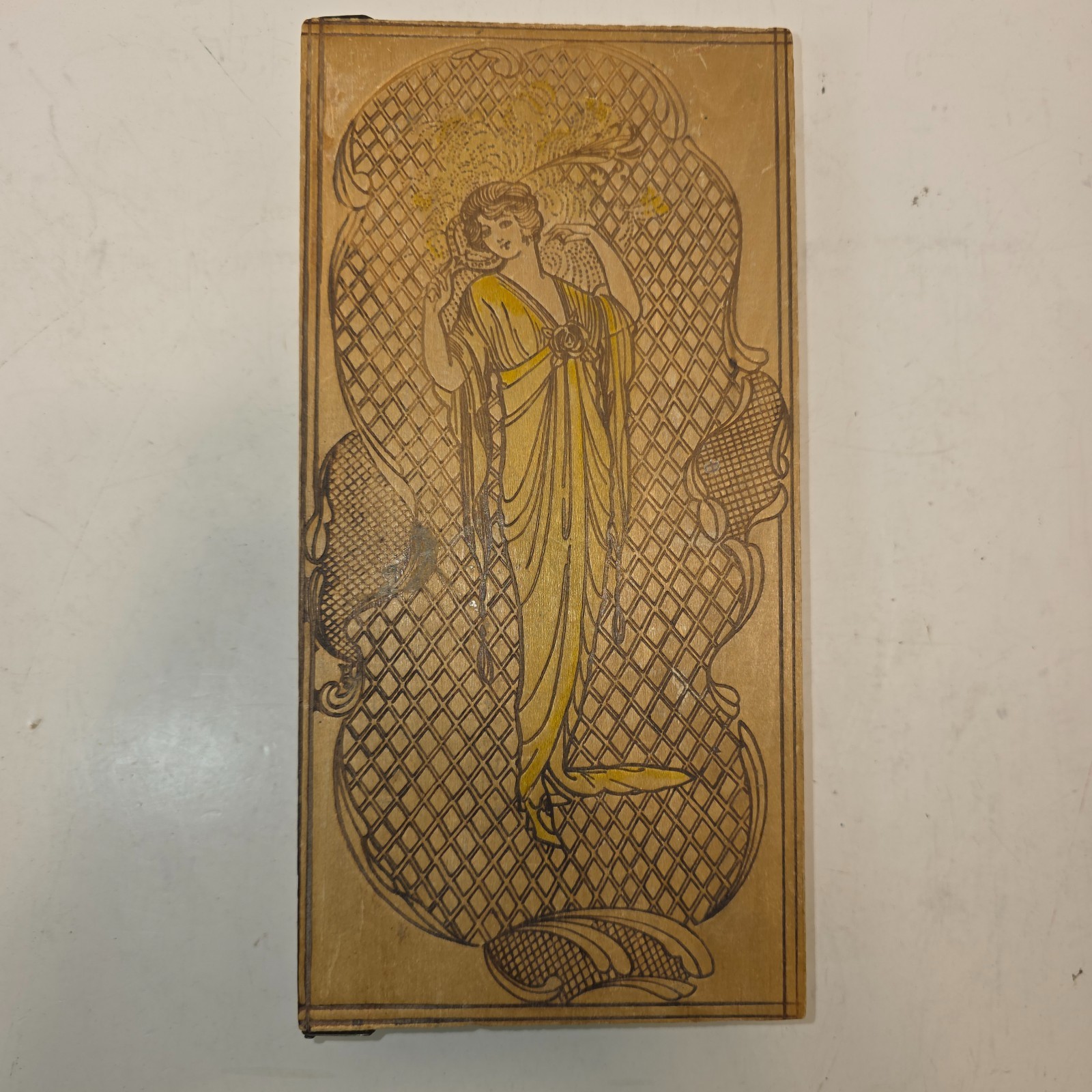 Antique Pyrography Wooden Box Wizard L. F. Grammes & Sons Allentown PA USA
