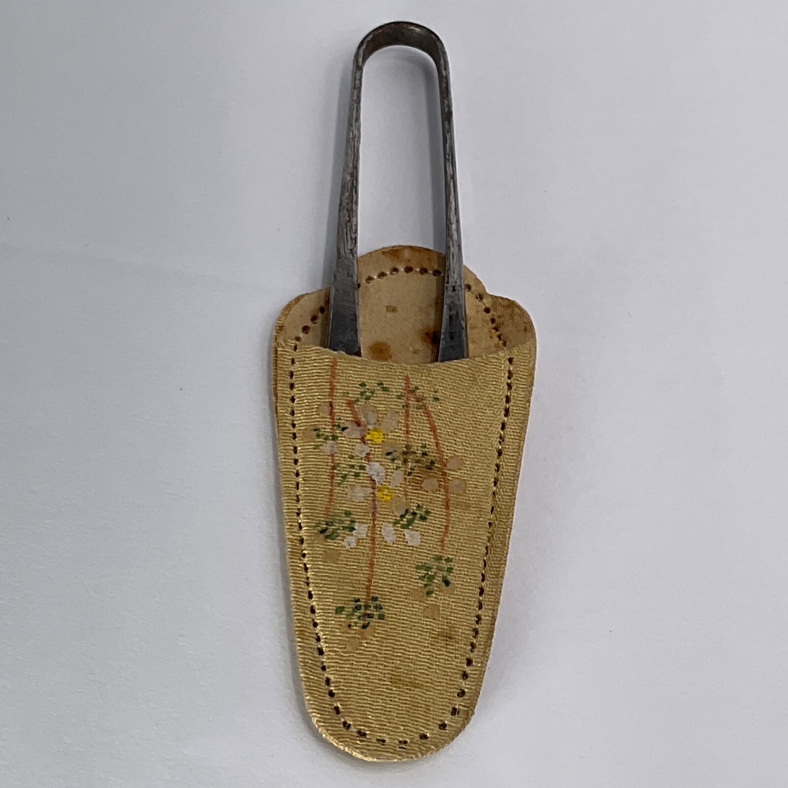 Antique Scissors Spring Mini Japan Thread Sewing Fabric Silk Sleeve Case Floral