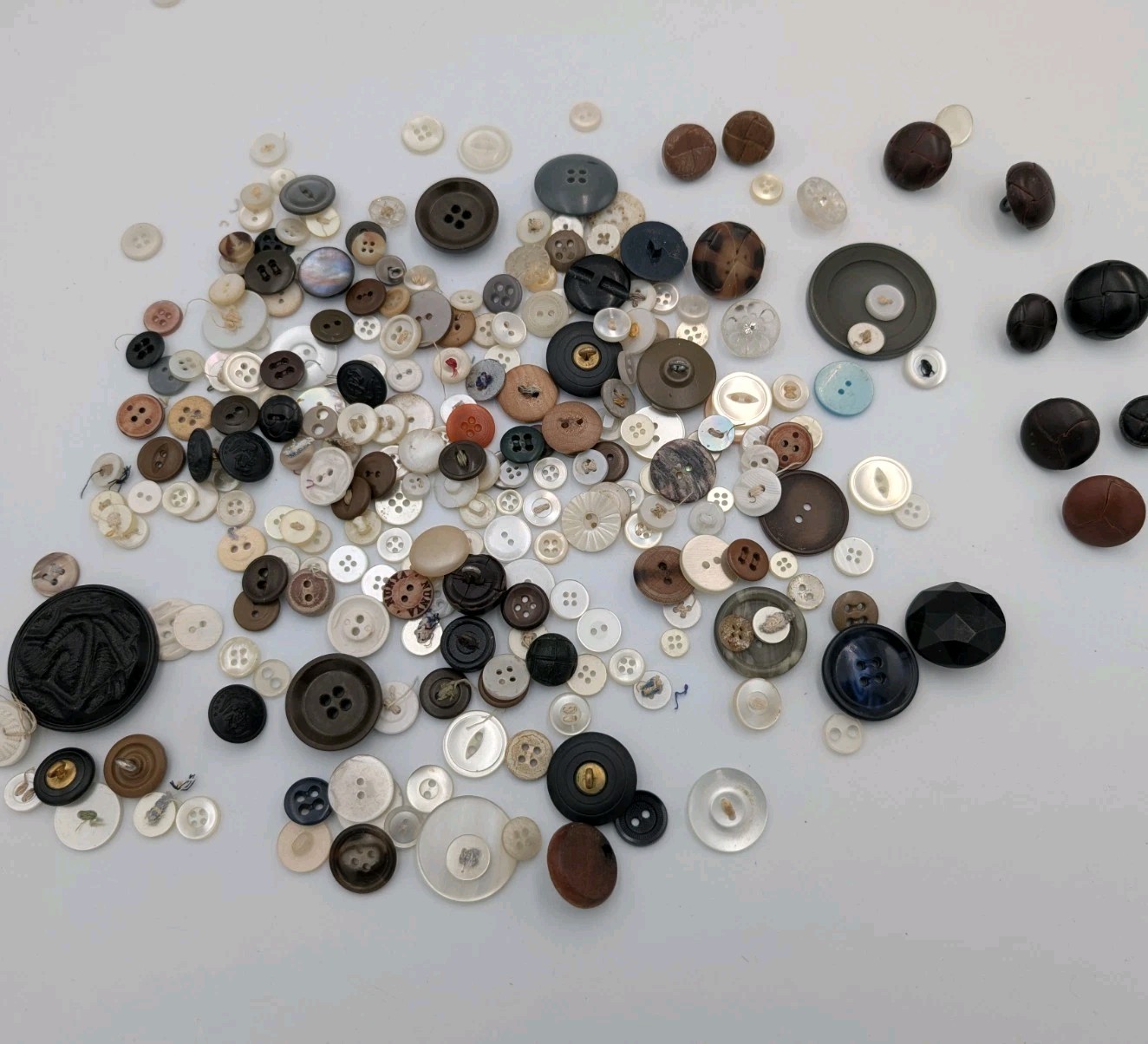 Over 50 Antique Buttons 1800’s – 1900’s – Present – Bakelite Shell Metal Wood