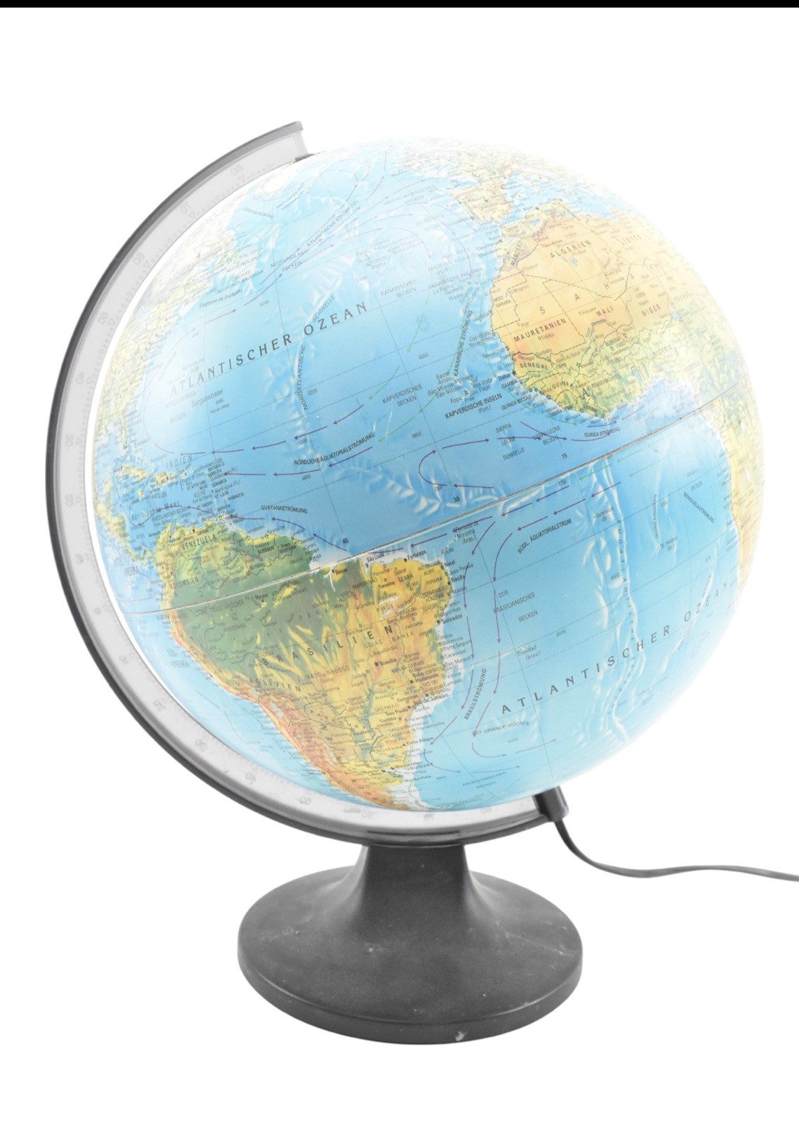 Vintage Light Up Scan Globe Lamp. Made in Denmark.