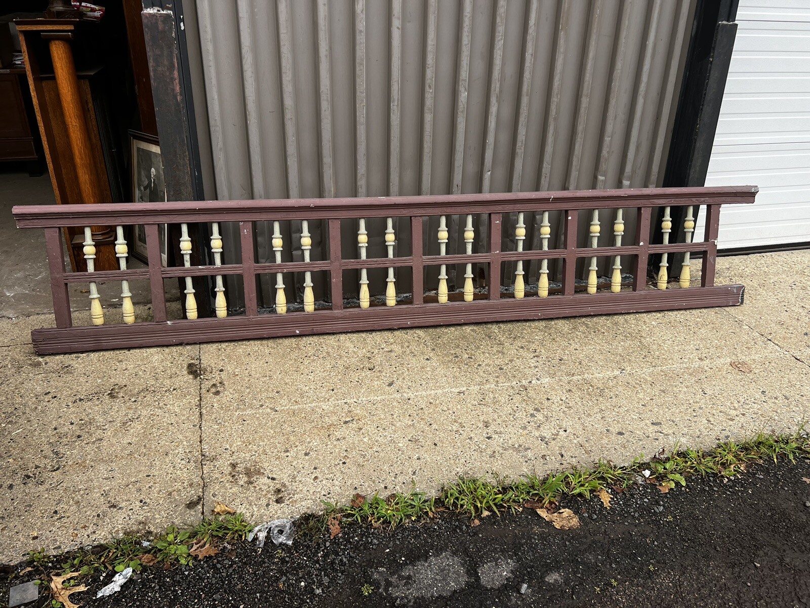 circa 1880 victorian porch railing balustrade length – 125” x 23” x 4” PA origin