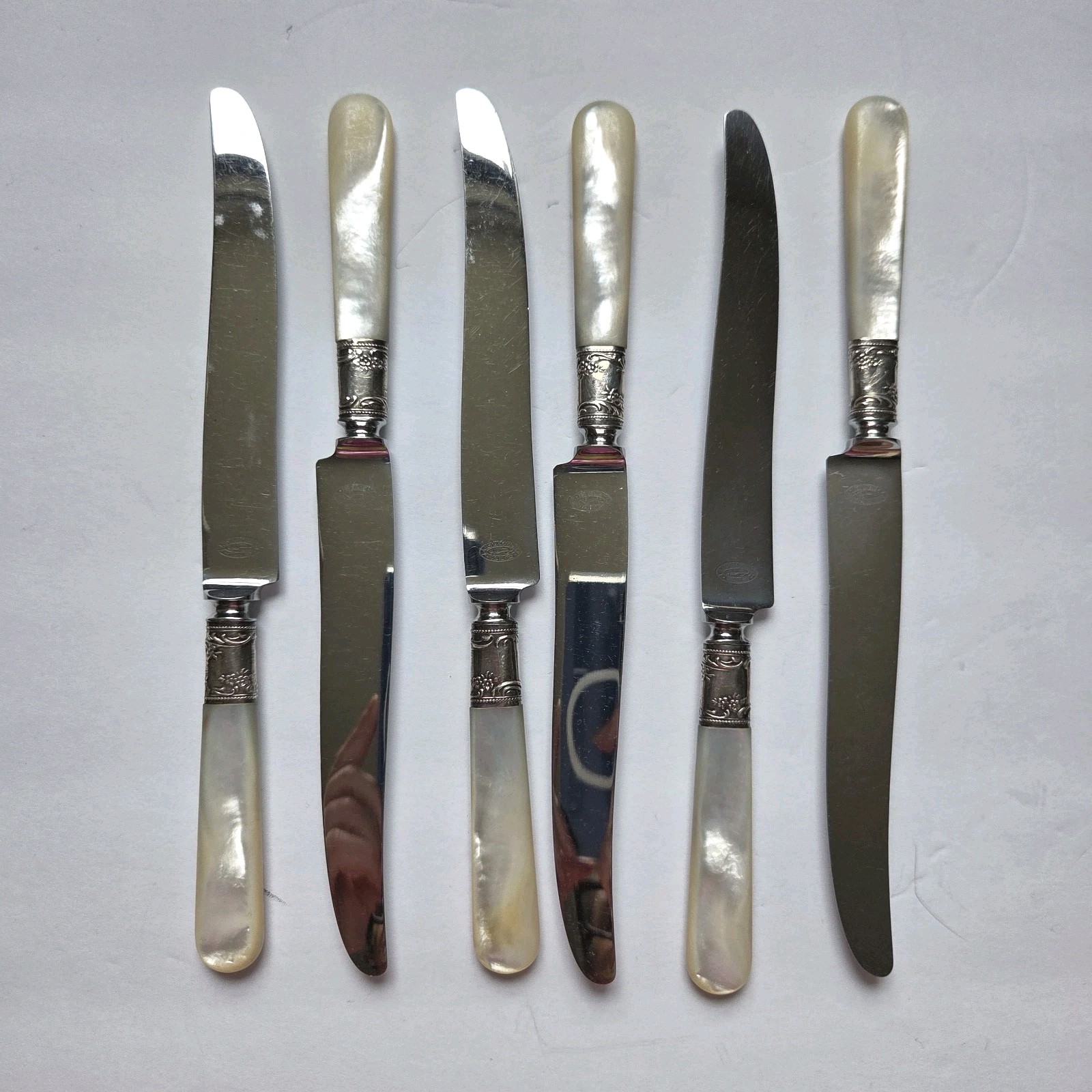 Vintage Lamson & Goodnow Mother Of Pearl Knives Set of 6
