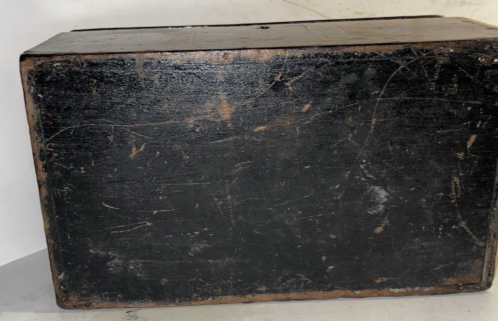 Antique DOCUMENT BOX 19TH C Fine Old Paint Super Early Decoupage Jenny Lind