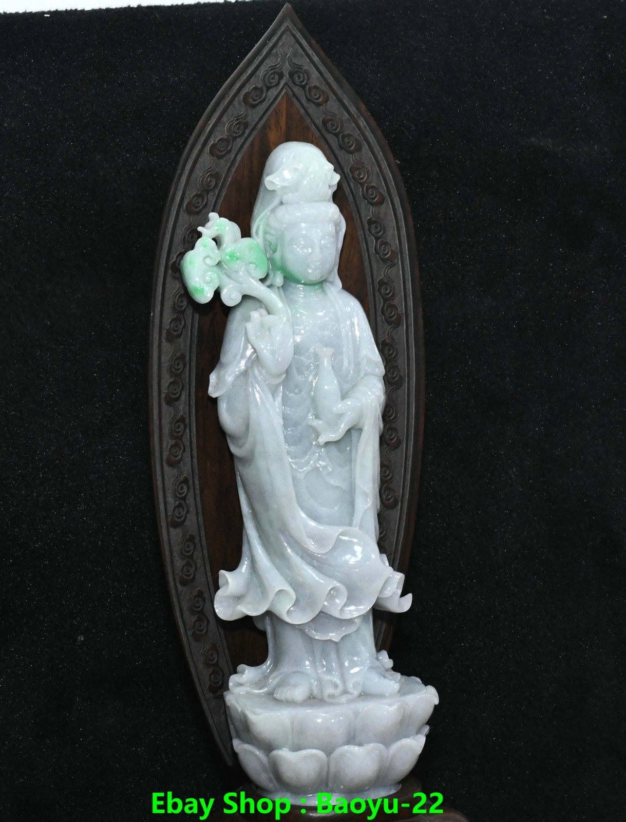 19.6”Natural Emerald Jadeite Jade Kwan-yin GuanYin Quanyin Buddha Statue