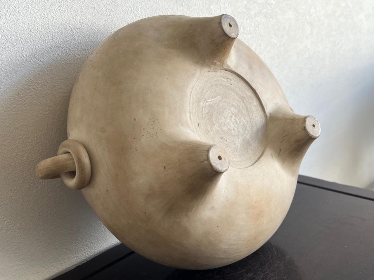 Chinese Qing Dynasty Clay Incense Burner / W 32[cm] / Plate Ming Censor Bowl Pot